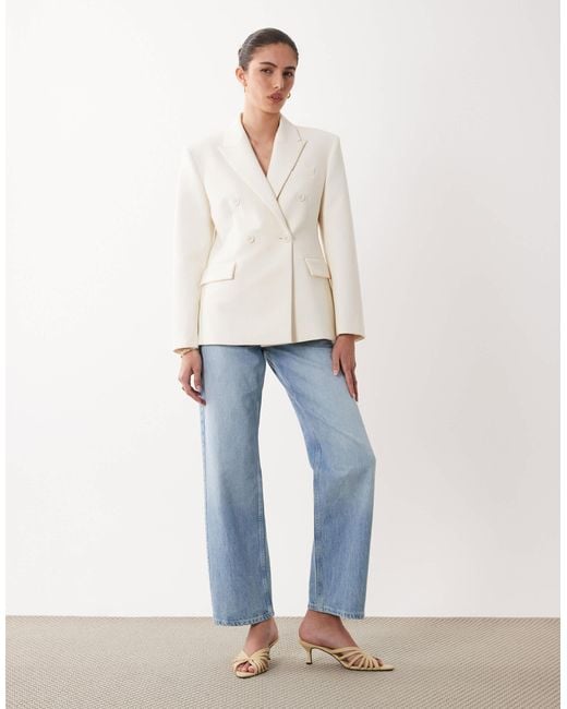 Mango Natural Statement Shoulder Blazer
