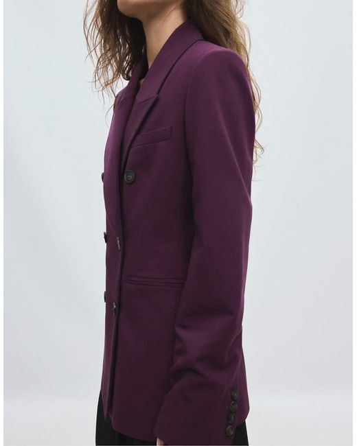 Stradivarius Blue Fitted Blazer With Buttons