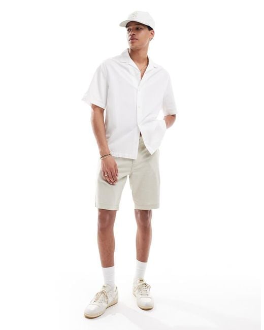 Levi's White Xx Chino Straight Cotton Linen Blend Shorts for men