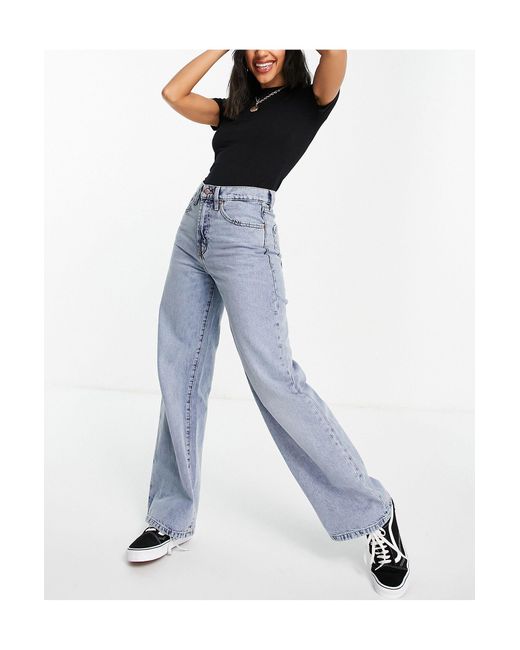 ONLY Blue Hope High Waisted Wide Leg Jeans