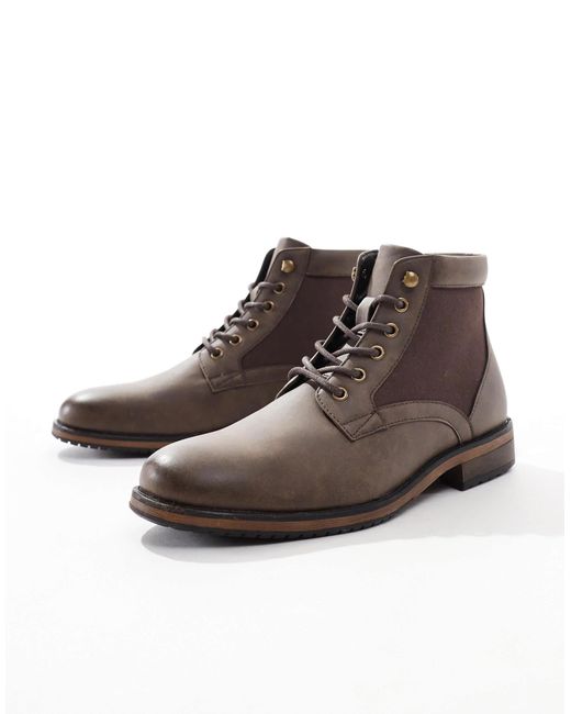 ASOS Black Lace Up Worker Boots for men