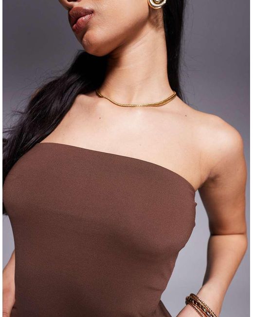 ASOS Blue Premium Polyamide Slinky Bandeau Top