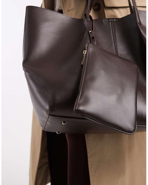 ASOS Black Tote Bag With Panel Detail