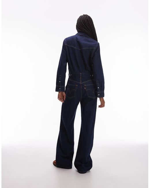 Levi's Blue Rinoa Wide Leg Denim Jumpsuit