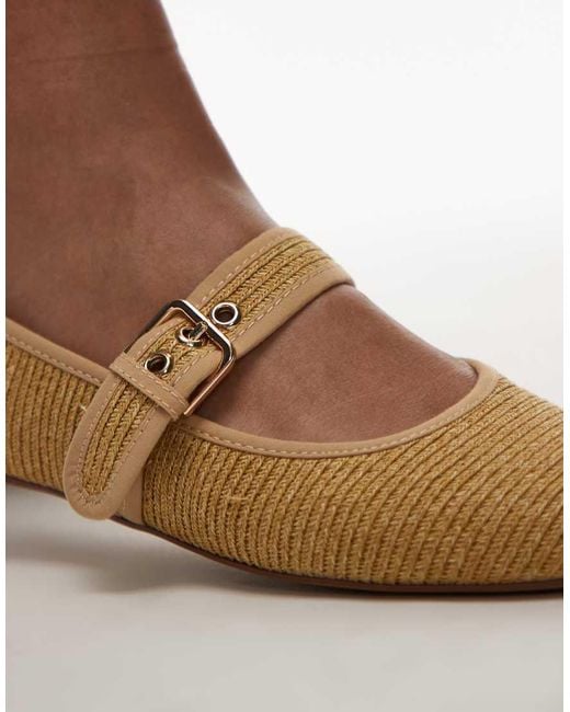 Mango Blue Woven Ballet Pump