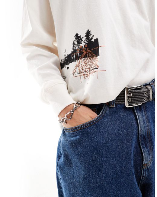 Kenbridge - maglietta a maniche lunghe sporco con stampa di Dickies in White da Uomo