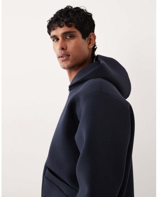 ARKET Blue Cotton Blend Zip Up Hoodie for men
