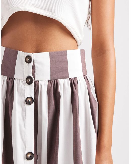 ASOS White Maxi Skirt With Button Front Detail