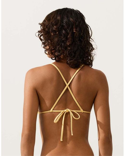 Oysho Natural Rib Triangle Bikini Top
