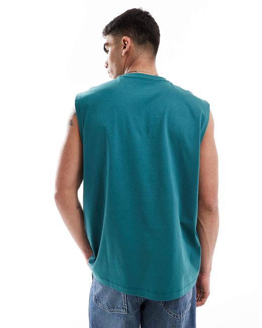 ASOS – basic-tanktop in Blue für Herren
