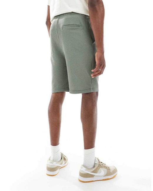 Pantalones Cortos Caquis Extragrande De Punto Gofrado De -Verde ASOS de hombre de color Gray