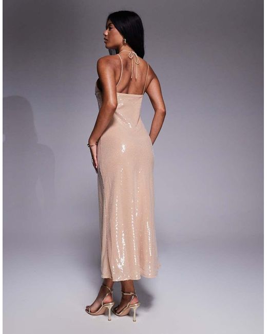 Mango Gray Racer Sequin Midaxi Dress