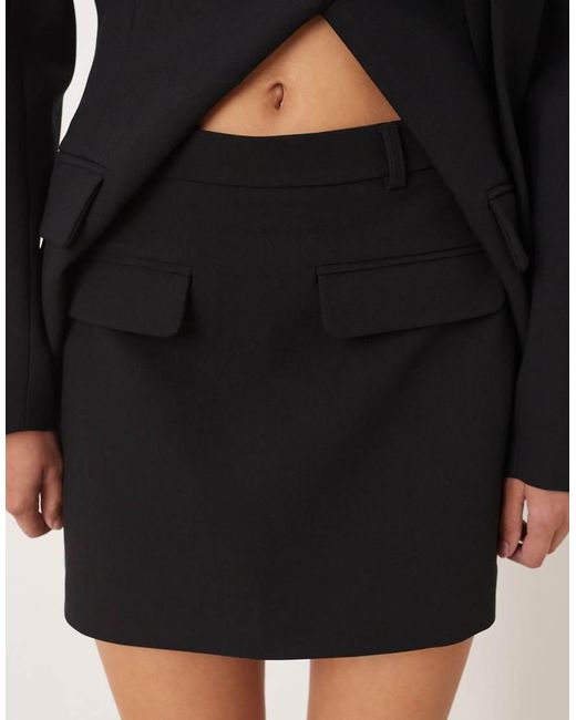 ASOS Black Pelmet Pocket Detail Mini Skirt Co Ord