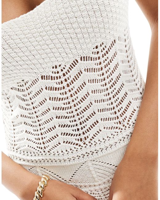 Miss Selfridge White Crochet Fringe Maxi Dress