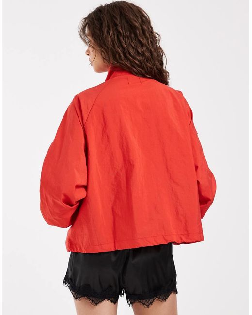 ASOS Red Techy Funnel Neck Windbreaker Jacket