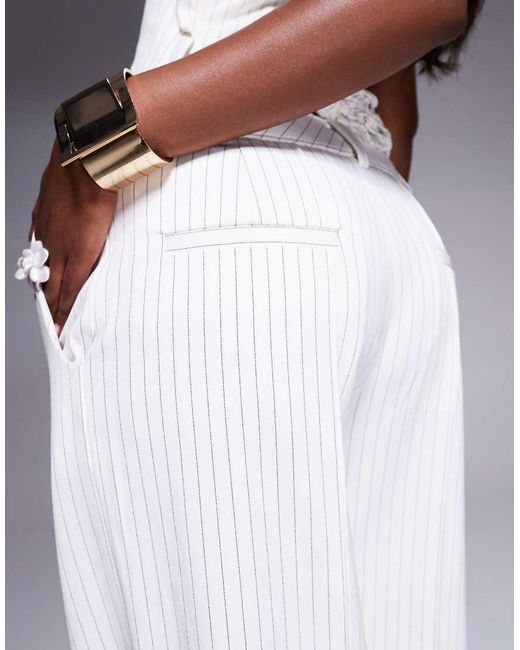 House Of Cb Blue Hayden High Waist Tailored Trousers