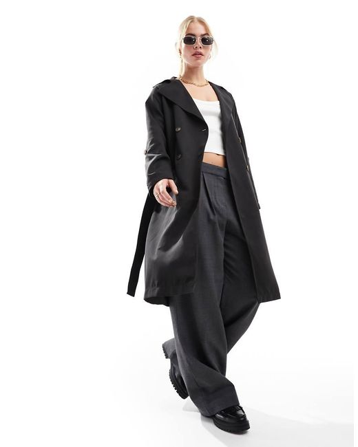 Stradivarius Black Trench Coat