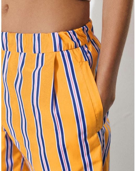 Pull&Bear White Striped Trousers