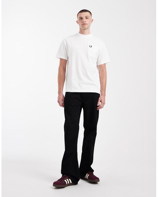 Fred Perry White Pocket Logo Detail T-shirt for men