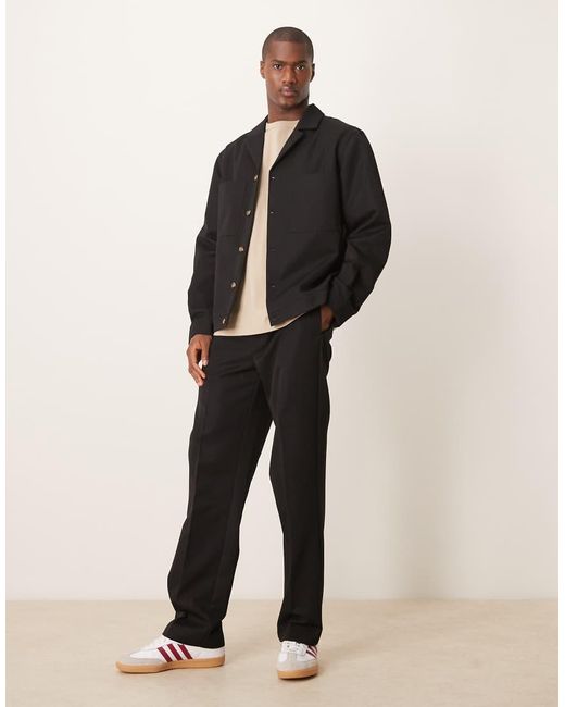ASOS Nette Broek Met Rechte Pijpen En Elastische Taille in het Natural voor heren