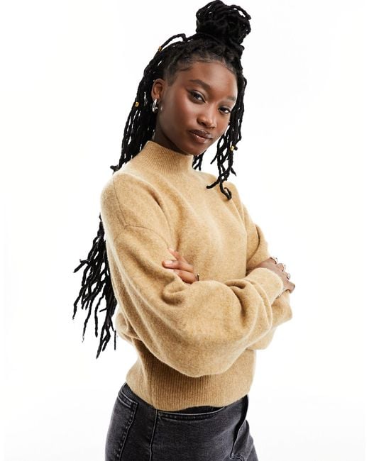 & Other Stories Natural Mock Neck Sweater