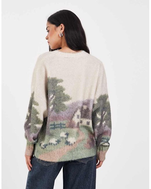 Muse Assembly Gray Graphic Erin Knitted Jumper