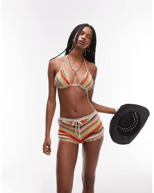 It's Now Cool Multicolor It's Now Cool Crochet Stripe Shorts