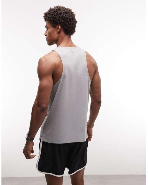 4505 White Icon Quick Dry Mesh Training Vest With Racer Back for men
