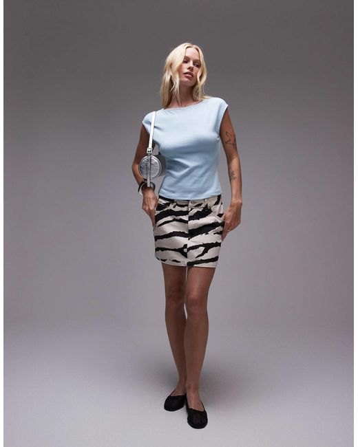 TOPSHOP Gray – jersey-oberteil