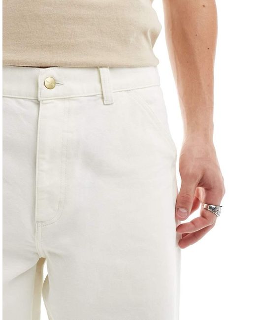 Carhartt White Single Knee Carpenter Trousers for men