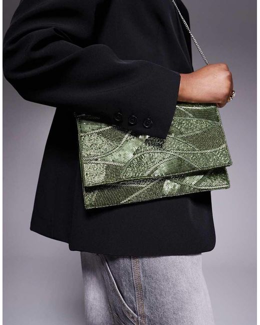 True Decadence Envelop-Clutch Met Patroon Van Lovertjes in het Blue