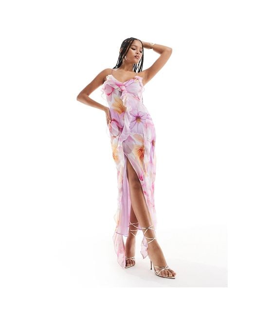 Mango Pink Floral Print Maxi Dress