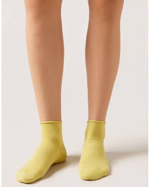 Calzedonia Gray Cotton Bandless Short Socks