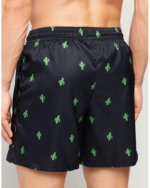 Tezenis Black Printed Swimming Shorts for men