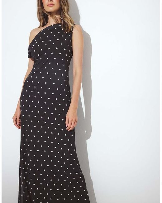 NA-KD Black Draped Maxi Mesh Dress