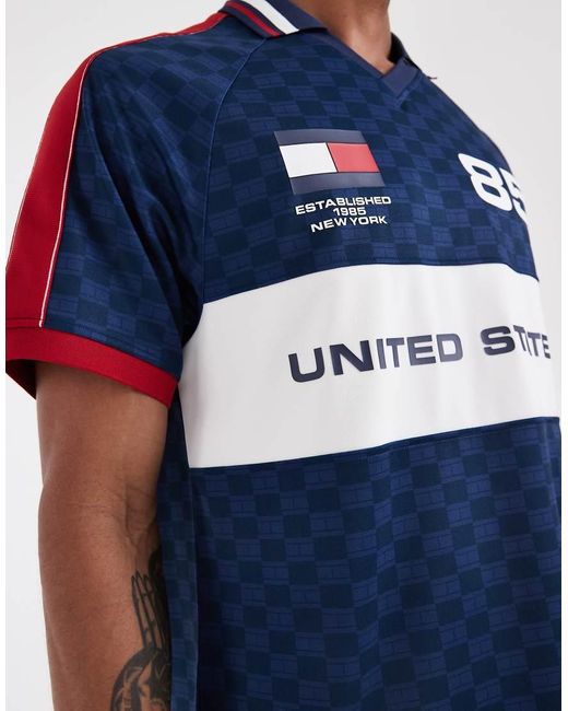 Tommy Hilfiger Blue World Cup Us Football Jersey for men