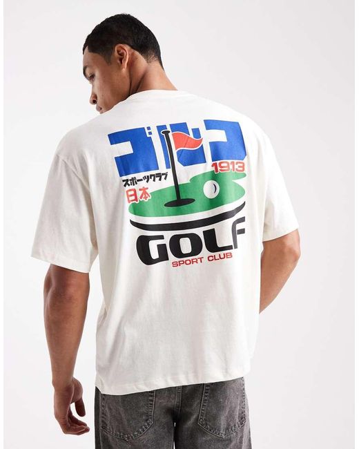 Jack & Jones Oversized T-Shirt Met Golfprint in het Gray voor heren