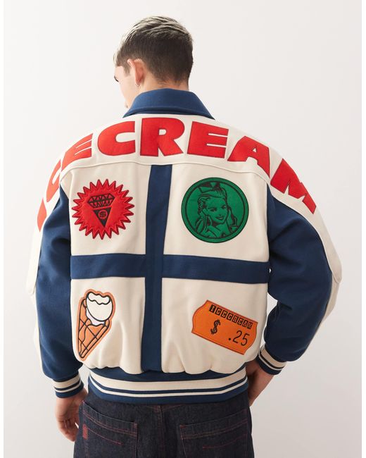 ICECREAM Red Ice Cream Checkout Varsity Jacket for men