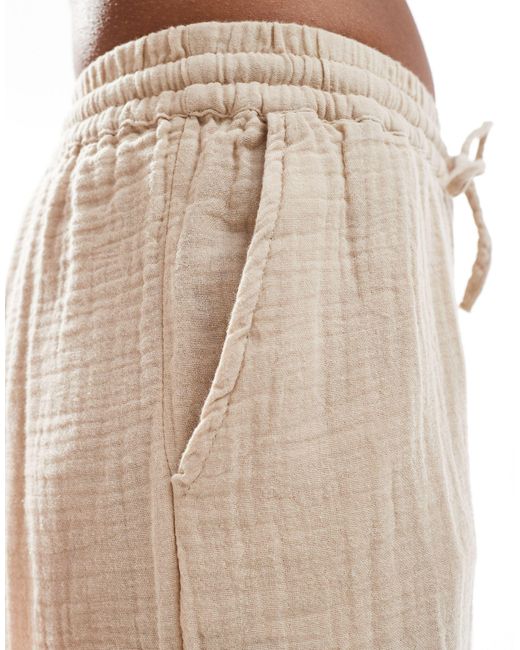 ONLY Natural Cheesecloth Wide Leg Trouser Co-ord