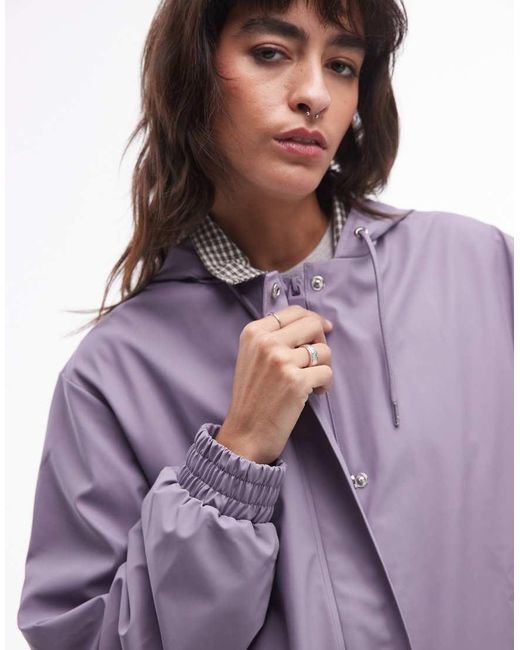 Rains Purple 18040 Waterproof Drawcord Jacket