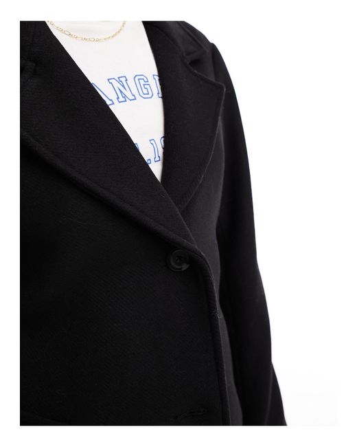 Abercrombie & Fitch Blue Dad Fit Wool Blend Coat