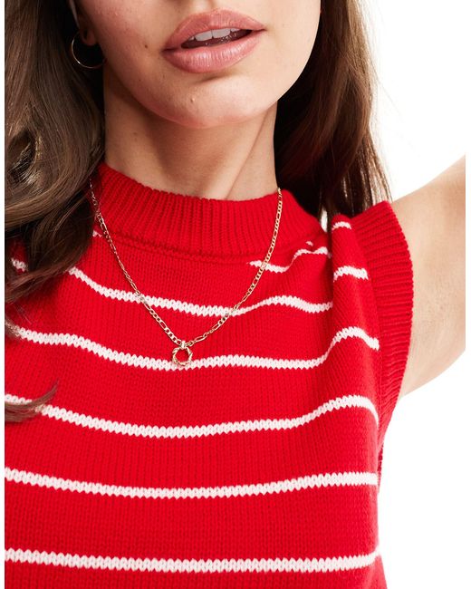 ASOS Red Knitted Crew Neck Tank