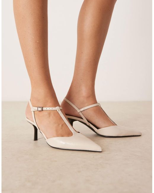 Glamorous Natural – spitze slingback-schuhe