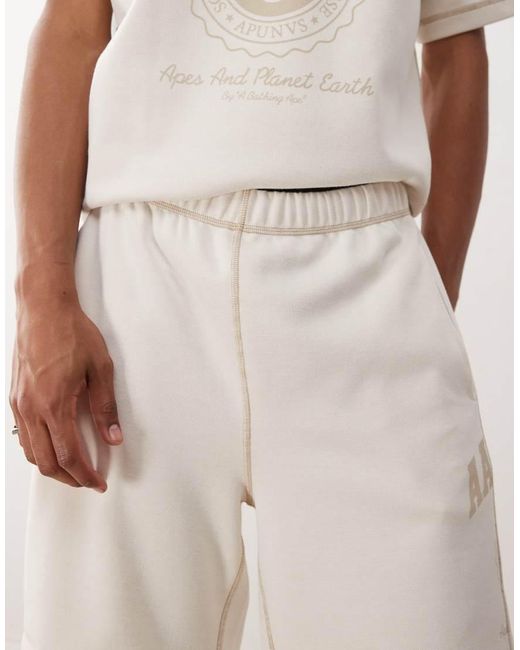 Pantalones De Chándal Cortos Blanco Hueso Reversibles Con Logo De Aape By A Bathing Ape Aape By A Bathing Ape de hombre de color Natural