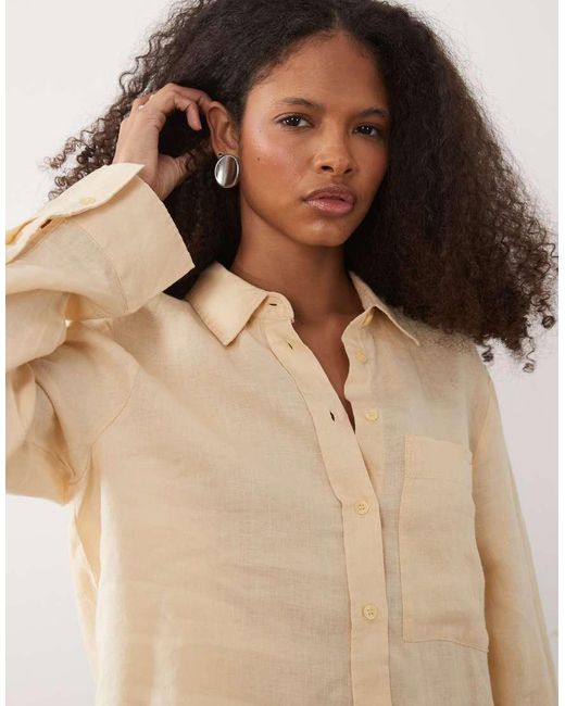 Mango Blue 100% Linen Classic Shirt