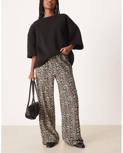 Jdy Natural Textured Wide Leg Pants
