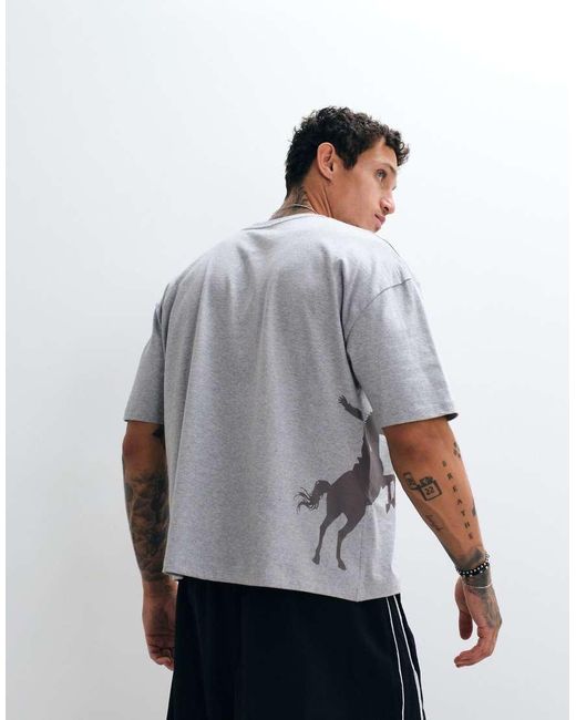 ASOS White Boxy Oversized T-shirt With Cowboy Graphic for men