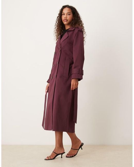 Nobody's Child Purple Longline Trench Coat