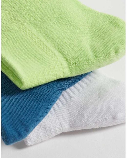 New Balance Blue Performance Logo Ankle Sock 3 Pack for men