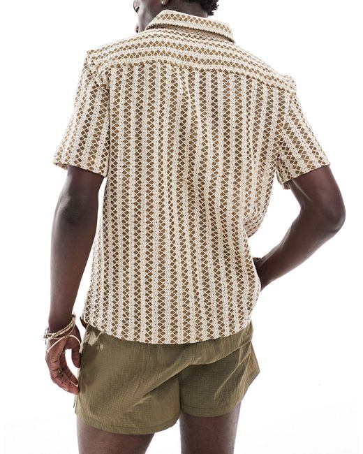 Chemise texturée à rayures - kaki Bershka pour homme en coloris Brown